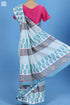 Mulmul Cotton Saree With Fall In Floral Block Print